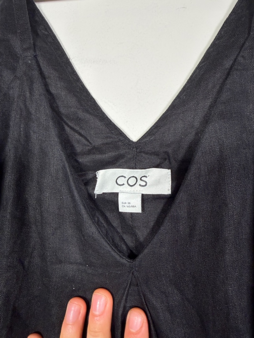 COS Pleated V Neck Linen Midi / Maxi Dress - 8 - Picture 4 of 5